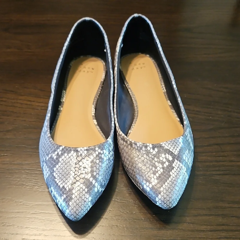 👠A New Day Gray Pointed Toe Flats